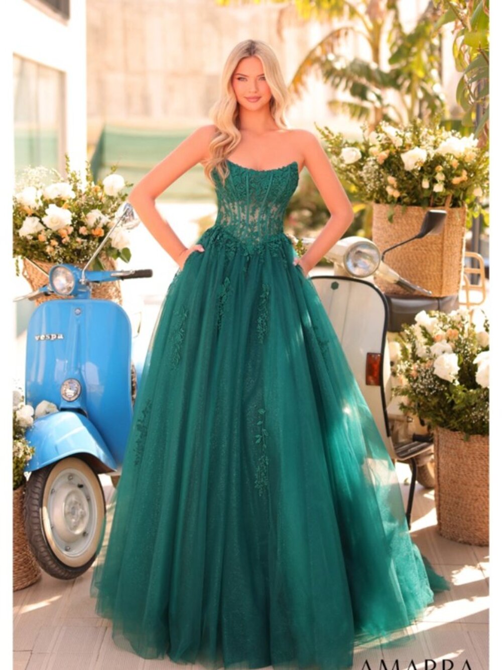Emerald Green Amarra Grad Dress size 10